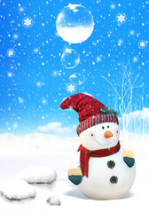 snowman in the snow