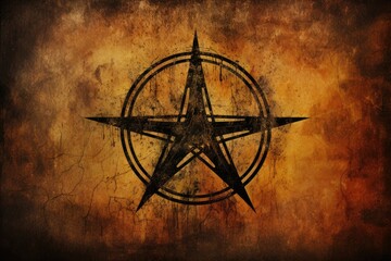Symbolic pentagram on an abstract background