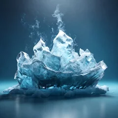 Fotobehang A smoldering mass of ice.Generative Ai © okan