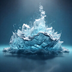 A smoldering mass of ice.Generative Ai