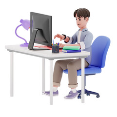 Man Activity Office Work