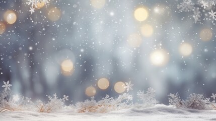 Obraz na płótnie Canvas Photo of snowflakes falling in the air
