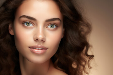 Fototapeta premium Beauty portrait of African American girl with afro hair. Beautiful black woman. Cosmetics, makeup and fashion