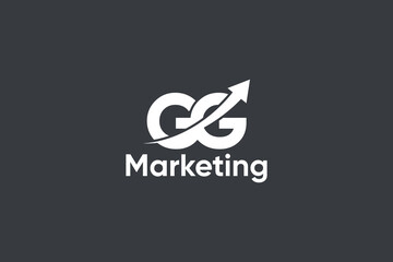 G G Letter And Arrow Marketing Logo Vector Template