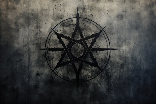 Symbolic pentagram on an abstract background