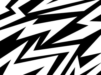 Abstract black and white background with spikes and zigzag line pattern