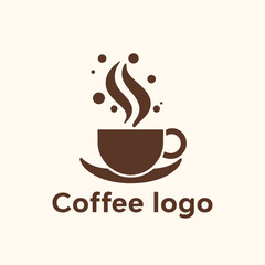 Vector simple and minimal Coffee Logo, Coffee cafe design Concept with white background 