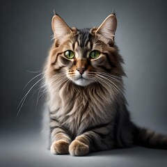a cat with grey background 