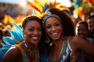 Fototapeta premium Experience the Energy of Carnival with These Gorgeous Samba Dancers