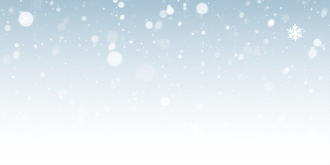 Snow blizzard, Christmas winter background. Snowflakes flying in the sky isolated on transparent background