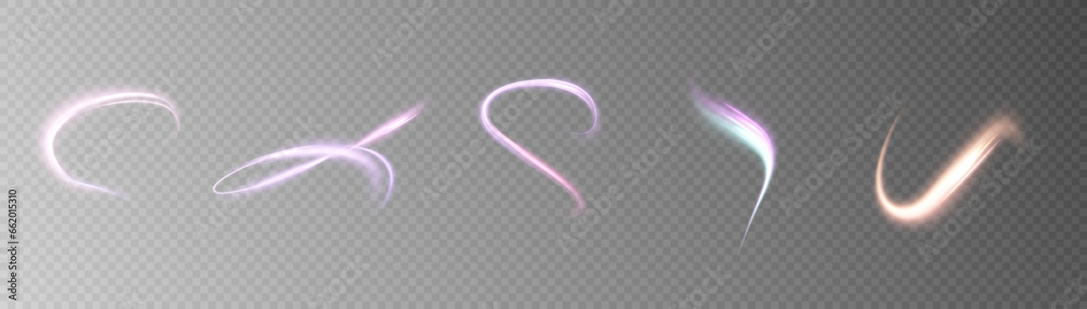 Poster A bright plume of luminous rays swirling in a fast spiraling motion. Light golden swirl. Luminous line curve light effect. Vector