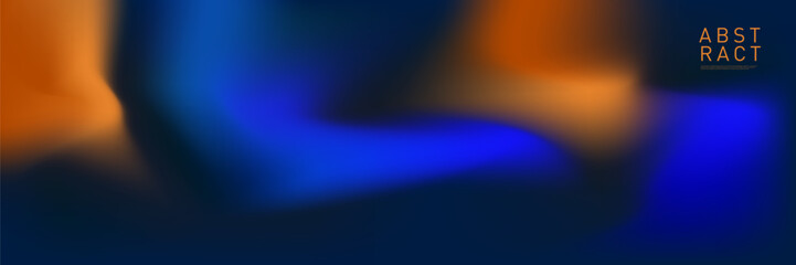 Modern Design Gradient Wave in Blue, Gold, Orange Color. Abstract Art Liquid Water Texture for Web, Social Media, Posters, Banners, Covers. Creative Backdrop for Sport, Music, Party, Xmas Festival.