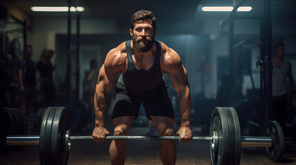 Gym Guy Training Man at the Gym with Gym Outfit. Man Training with Weights Bodybuilding Powerlifting