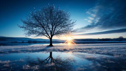 landscape with trees and snow