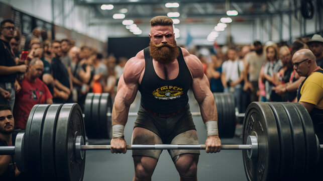 Gym Guy Training Man at the Gym with Gym Outfit. Man Training with Weights Bodybuilding Powerlifting - Powered by Adobe