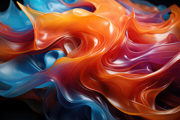 An abstract digital art piece with dynamic shapes and vibrant colors, stimulating creativity and...