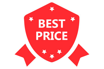 Best price, red badge with ribbon, vector EPS10 on white background