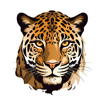 Cartoon Style Leopard Jaguar No Background Perfect for Print on Demand Merchandise 