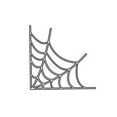 Spider web hand drawn cobweb. stock illustration. Spider and Cobweb Logo Vector Icons, animals making nests, for Halloween