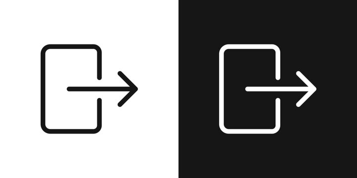 logout icon set. output vector symbol. exit or out sign. leave symbol.