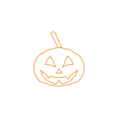 halloween pumpkin isolated on white background. Halloween pumpkin icon. Halloween pumpkin thin line icon, halloween concept.