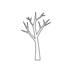 Black And White Spooky Tree Outline. black and white flowers