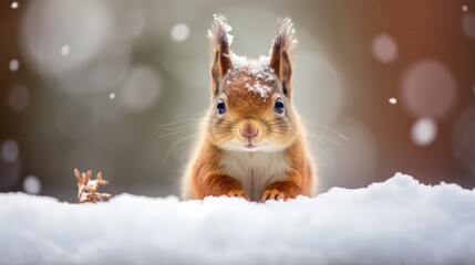 Squirrel in the snow