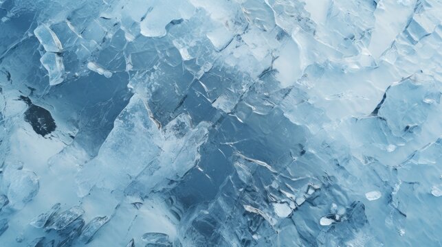 Aerial view of intricate ice floe patterns