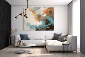Stunning abstract artwork on white. Ideal for interior decor. Generative AI