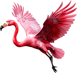 pink flying flamingo