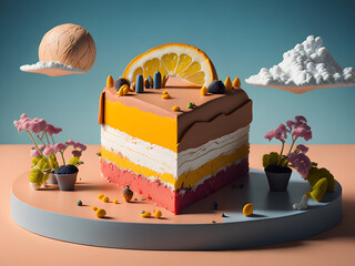 piece of cake on a plate