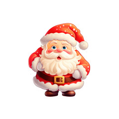 Santa claus with a bag. Isolated white background.