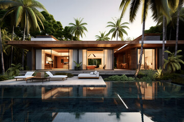 Fototapeta premium Villa mit Pool