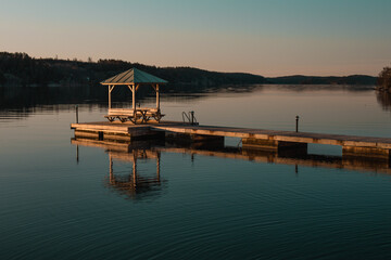 Sunrise at a floating fiord in scandinavia.jpg