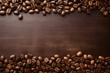 Deurstickers Kaffeebohnen - Rahmen - Hintergrund © Seegraphie