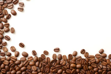 Deurstickers Kaffeebohnen - Rahmen - Hintergrund © Seegraphie