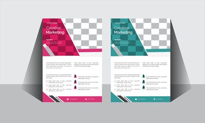 Creative & Clean Business Flyer Template Space for Photo, Vector Illustration Template in A4 Size