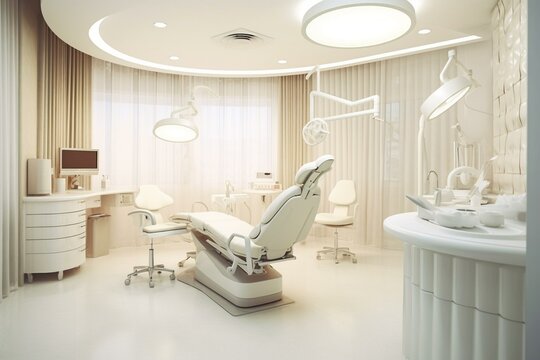 Room interior with dental equipment. Generative AI