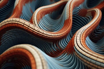 Symbolic woven patterns on an abstract surface