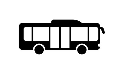 Bus icon. Black city bus from side icon, illustration.