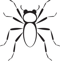 Artistic Precision Black Ant Symbol in Vector Black Vector Ant Logo Timeless Elegance