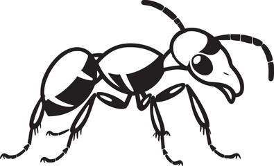 Sleek Black Vector Ant Icon Timeless Logo Bold and Beautiful Black Ant Vector Emblem
