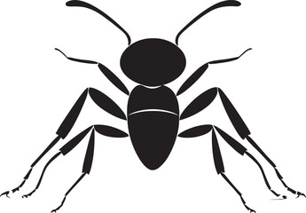 Elegant Ant Emblem Black Vector Logo Design Ant Icon in Vector Bold and Beautiful Black Design