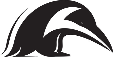 Anteater Elegance in Black Vector Logo Brilliance Sleek and Stylish Black Anteater Icon in Vector