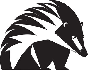 Timeless Black Anteater Logo A Masterpiece in Vector Art Sleek and Stylish Black Vector Anteater Emblem