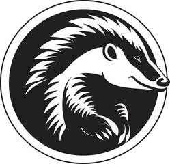 Artistic Precision Black Anteater Symbol in Vector Black Vector Anteater Emblem A Timeless Logo Classic