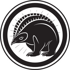 Sculpted Resilience Black Armadillo Icon Armadillo Silhouette in Black Bold and Beautiful