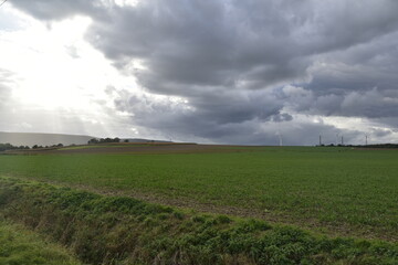 Sonne und Regenwolken bei Gronau