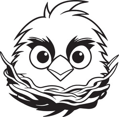Crafted Habitat Elegant Bird Nest Logo Nestled in Style Sleek Avian Nest Emblem