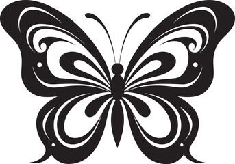 Crafted Beauty Butterfly Icon in Noir Sleek and Mysterious Black Butterfly Mark